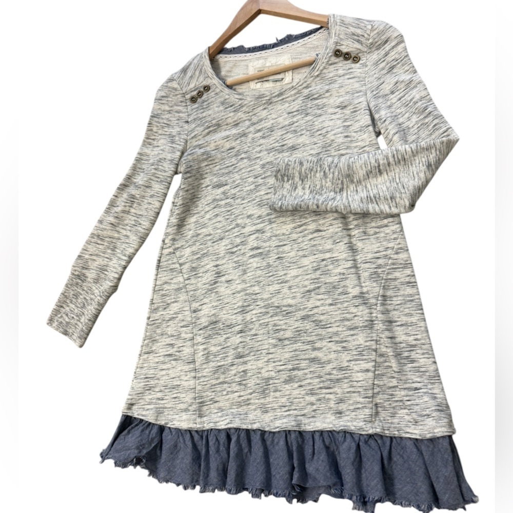 Saturday Sunday (Anthropologie) XS mint EUC cond Elegant Heathered Top w denim